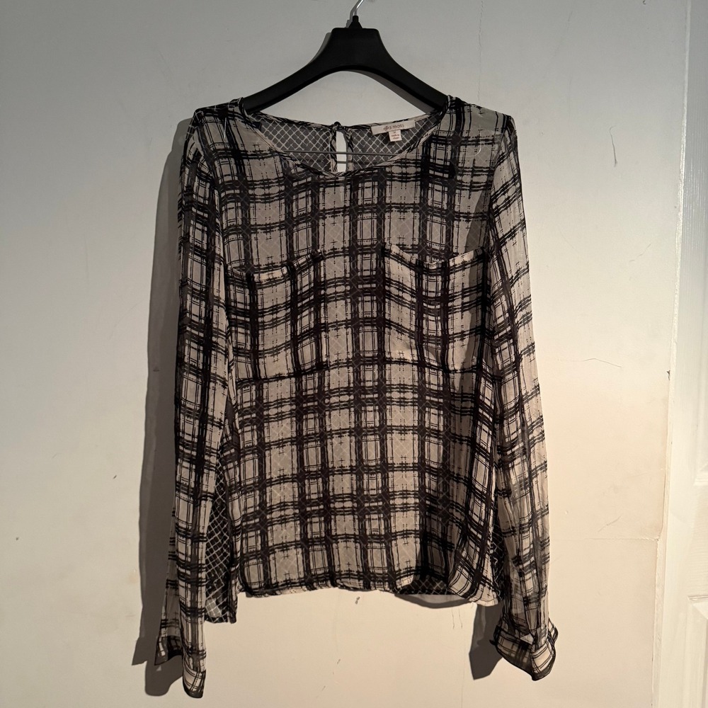 Ella Moss Medium 100% Silk Blouse‎ Preppy Dark Academia Grunge Indie Y2K